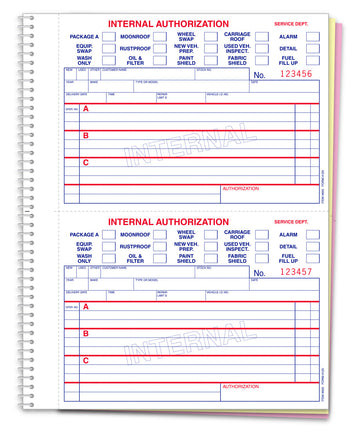 Internal Authorization Book - 3 Part